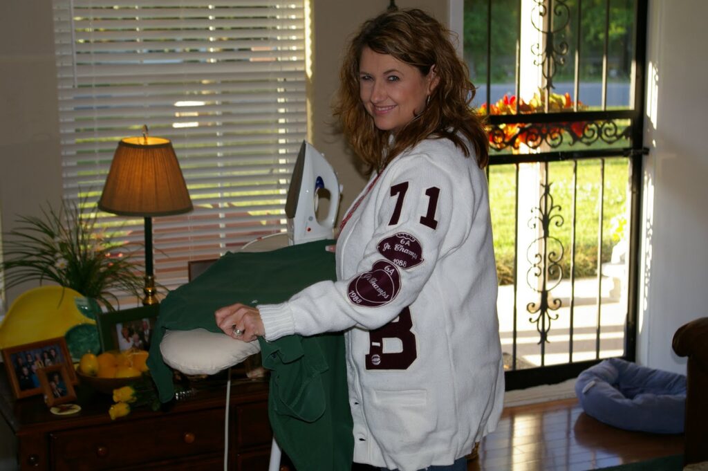 Mom found my Letter Sweater from High School and gave it to Donna…