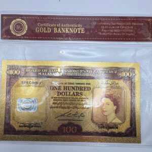 Gold Malaya & British Borneo Banknote 100