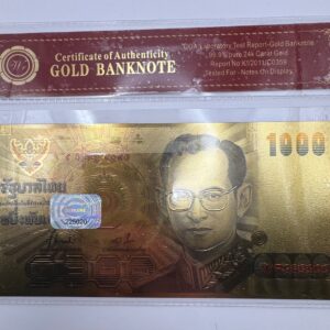 Gold Thailand Banknote 1000