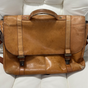 Tan Leather Messenger Bag / Briefcast (samsonite)