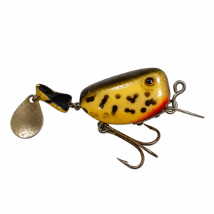 Vintage Paw Paw "Wotta Frog" Jointed Mechanical Lure - Yellow Frog Splatter Finish (c. 1940s)