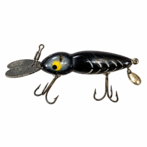 Vintage Bomber Bait Co. Deep Diver - Black Coach Dog Herringbone Finish (c. 1960s-1970s)