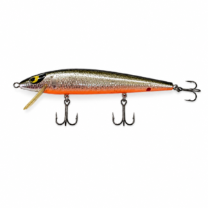 Vintage Rebel "Minnow" Jerkbait - Chrome Silver Foil & Orange Belly Finish (c. 1970s-1980s)