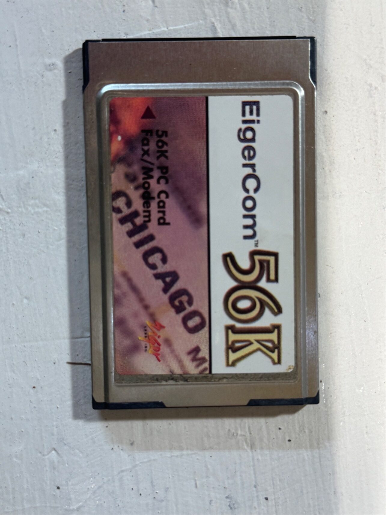 Vintage EigerCom 56K Fax/Modem PCMCIA Card (Chicago Edition)