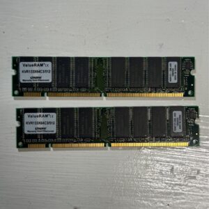 1GB Kit (2x 512MB) Kingston ValueRAM PC133 168-Pin Desktop SDRAM DIMM (Model: KVR133X64C3/512)
