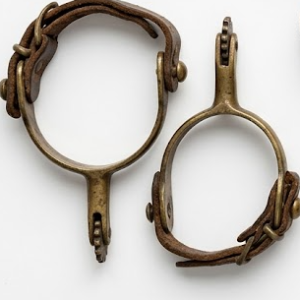 Civil War Era Brass Cavalry Spurs – Complete Pair with Leather Straps