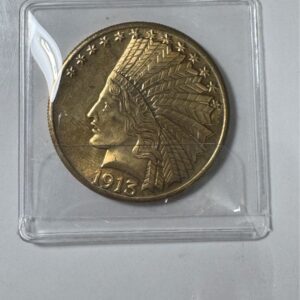 1913 Indian Head Eagle Fantasy Coin / Commemorative Medal (Gold-Tone)