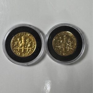 Gold-Tone Roosevelt Dime & Mercury Dime Replica Coin Set (2 Pieces)