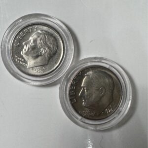 2002 & 2000 Roosevelt Dime Coin Pair – U.S. Clad Dimes in Protective Capsules